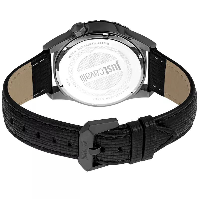 Relógio de homem Just Cavalli JC1G217L0045 42mm mostrador preto bracelete de pele