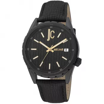 Relógio de homem Just Cavalli JC1G217L0045 42mm mostrador preto bracelete de pele