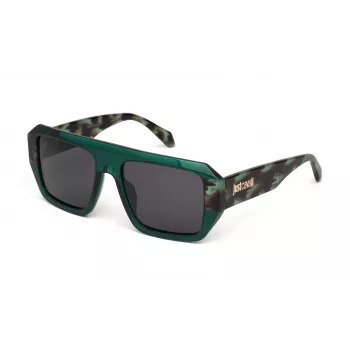 Óculos de sol retangulares unissexo JUST CAVALLI SJC101V5507LG Havana acetato castanho lentes graduadas castanhas 55/18/145 mm