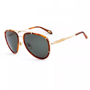 Óculos de sol unissexo JUST CAVALLI SJC029V5701GZ armação preta lentes cinzentas degradê 57/17/140 mm