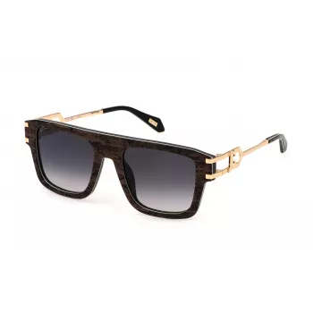Óculos de sol unissexo JUST CAVALLI SJC096-5307TZ armação de acetato havana lentes de policarbonato castanhas 53mm