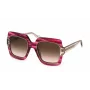 Óculos de sol de mulher JUST CAVALLI formato borboleta olho de gato SJC023V530933 - Armação preto brilhante, lentes cinzentas degradê, 53 mm