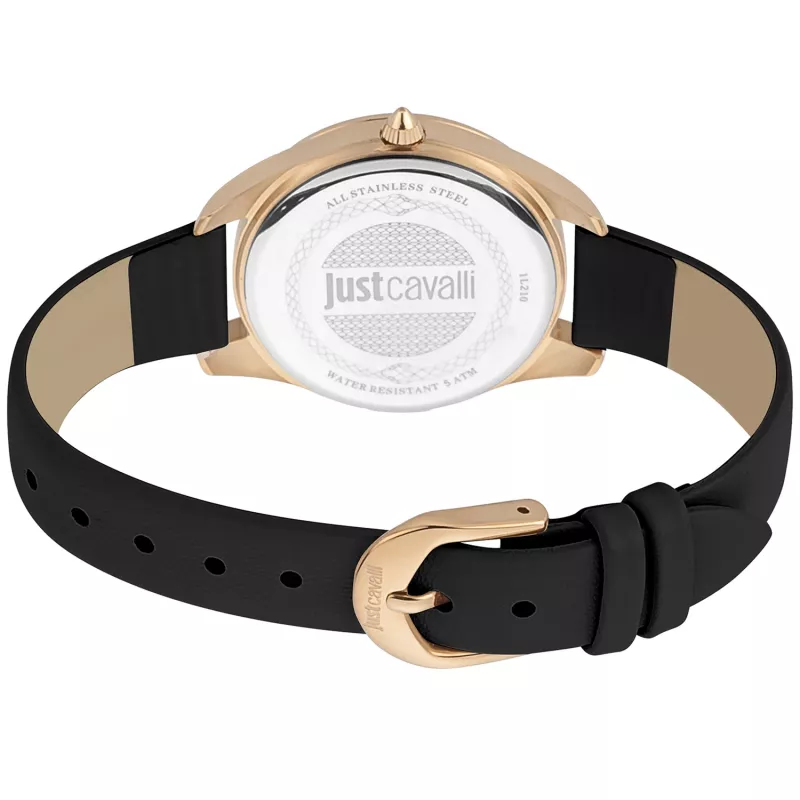 Relógio de mulher JUST CAVALLI JC1L210L0025 32mm quartzo analógico - mostrador prateado, pele castanha