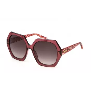 JUST CAVALLI Óculos de sol para mulher SJC087V5601CK - Armação de acetato preta, lentes de policarbonato cinzentas, 56/17/140 mm