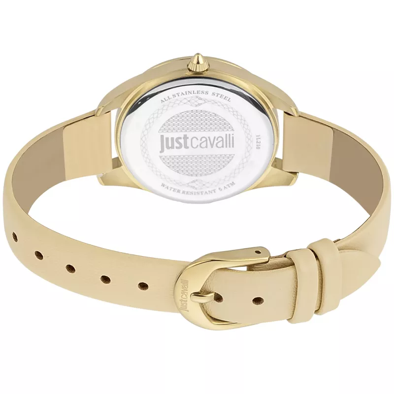 Relógio de mulher JUST CAVALLI JC1L210L0015 32 mm mostrador prateado bracelete em pele castanho