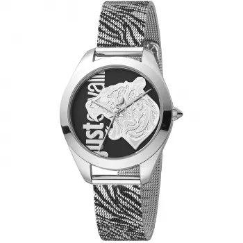 JUST CAVALLI Relógio de mulher JC1L210M0045 32mm prateado bracelete de malha de aço inoxidável quartzo analógico