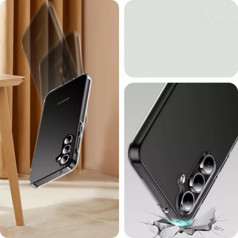 JUST MUST JM Capa traseira transparente em TPU antibacteriana para Samsung Galaxy A35 5G