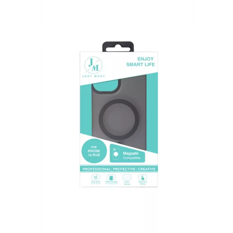 JUST MUST JM MAGSAFE SILK FROST I Capa para iPhone 16 Plus preto