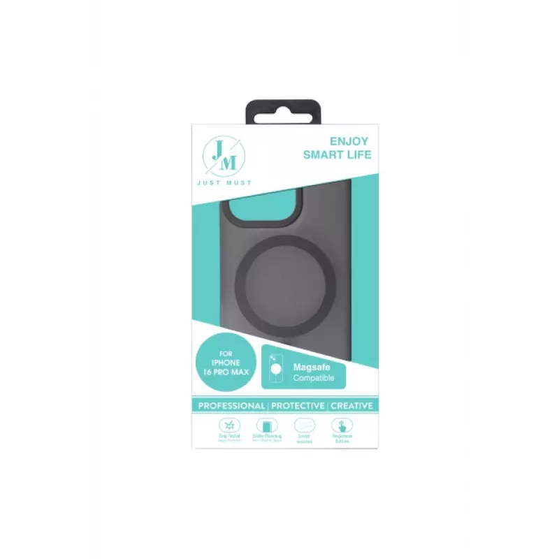 JUST MUST JM MAGSAFE SILK FROST I para iPhone 16 Pro Max Preto