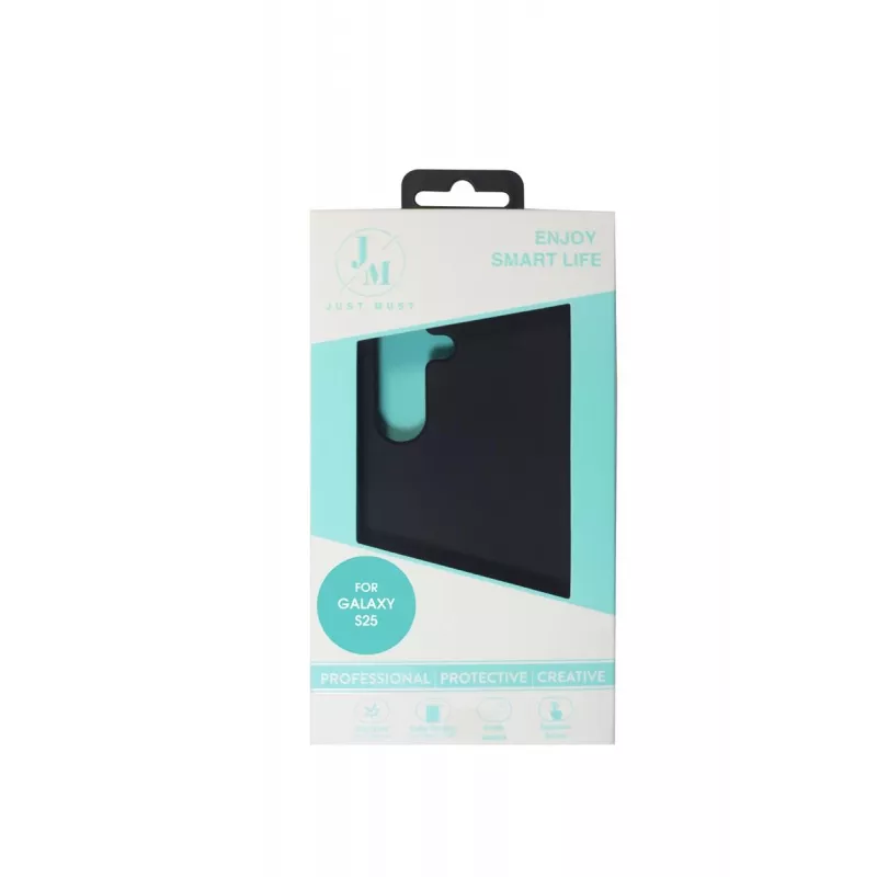 Capa traseira em silicone JUST MUST JM Regular Defense para Samsung Galaxy S25 – preto