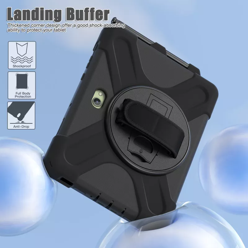 JUST MUST JM Rugged Case Grip para Samsung Galaxy Tab Active Pro/Active4 Pro/Active5 Pro com Alça de Mão Preto