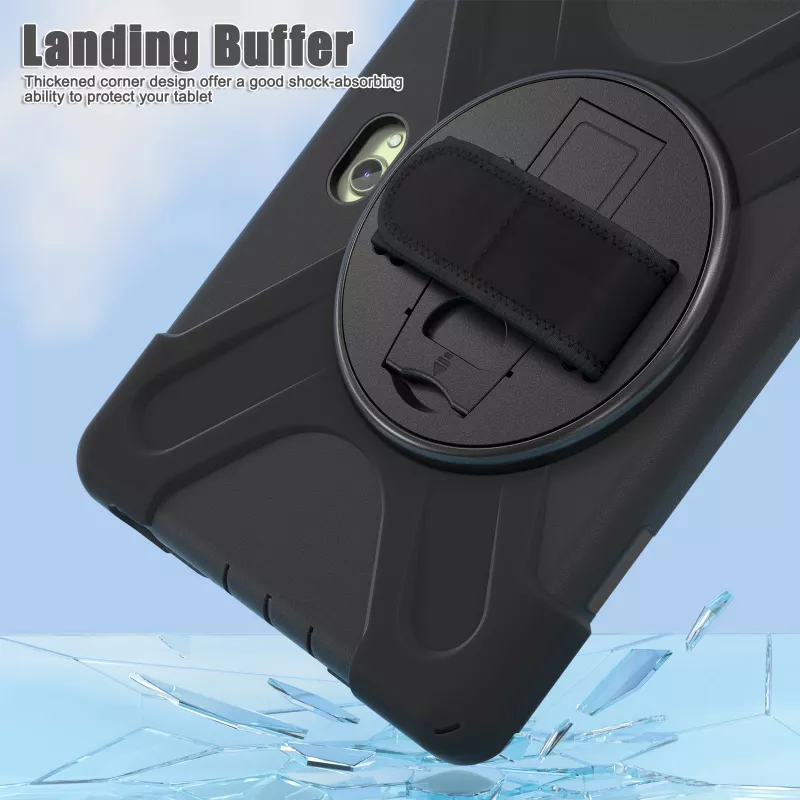 JUST MUST JM Rugged Case Grip para Samsung Galaxy Tab Active Pro/Active4 Pro/Active5 Pro com Alça de Mão Preto