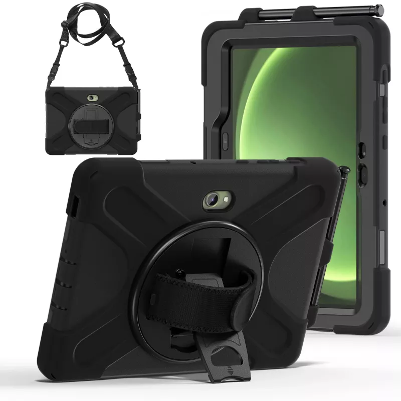 JUST MUST JM Rugged Case Grip para Samsung Galaxy Tab Active Pro/Active4 Pro/Active5 Pro com Alça de Mão Preto