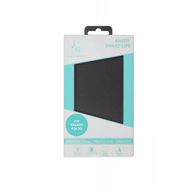 JUST MUST JM STAND FLIP CASE para Galaxy A36, Preto