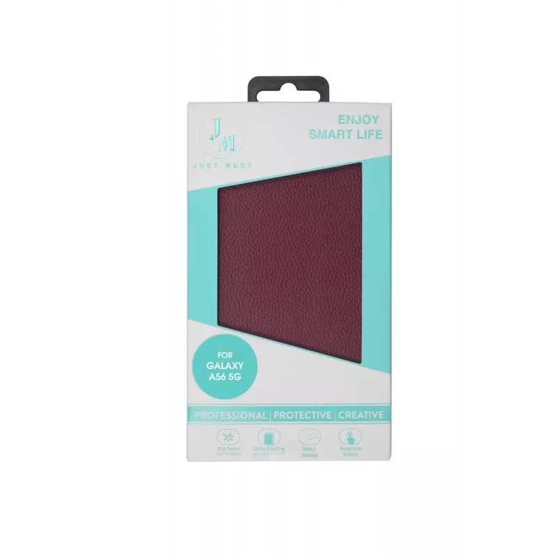 JUST MUST JM STAND FLIP CASE capa para Galaxy A56, bordô