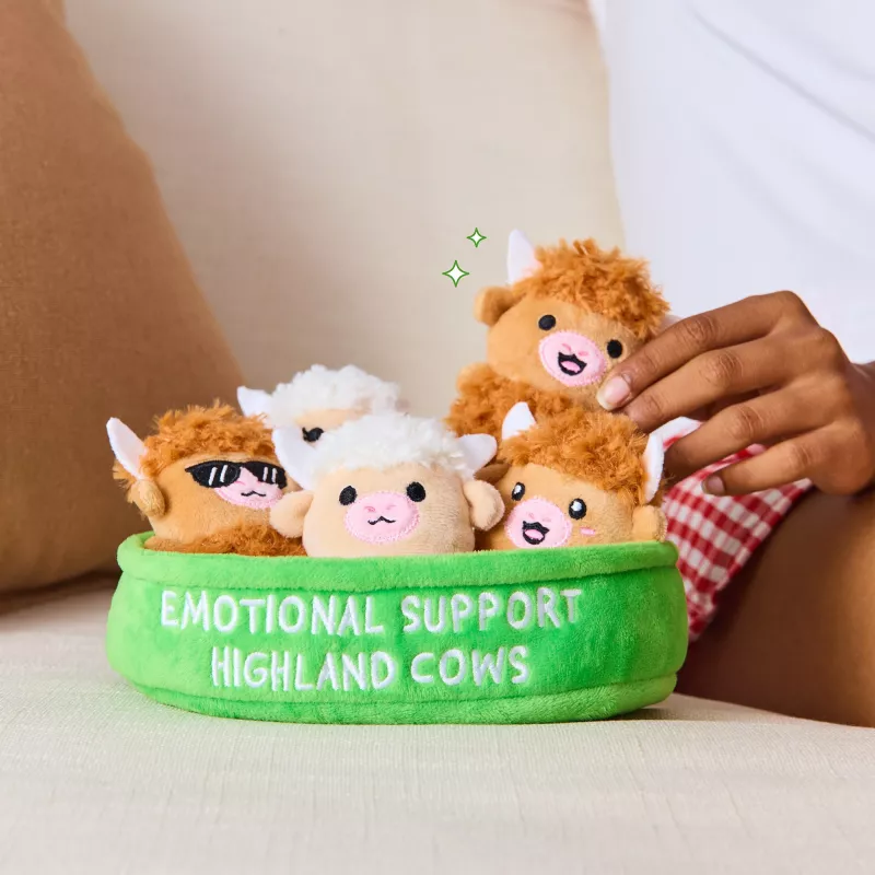 Just Play Emotional Support Highland Cow Peluche - Castanho, 25 cm