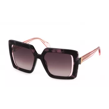 JUSTCAVALLI óculos de sol de mulher SJC027-5309SJ - armação preta e angular com lentes cinzentas degradê - 53 mm