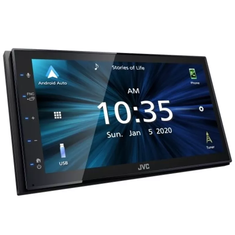 JVC KW-M560BT Recetor multimédia Bluetooth para automóvel 6.8 polegadas com equalizador de 13 bandas, espelhamento Android, 3 pré-saídas e USB traseiro