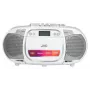 Leitor de CD portátil JVC RC-E451W com rádio FM/AM, entrada AUX, Bass Boost, branco
