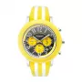 Relógio analógico unissexo K&BROS 9427-3-710 43mm caixa em aço inoxidável mostrador preto bracelete em pele