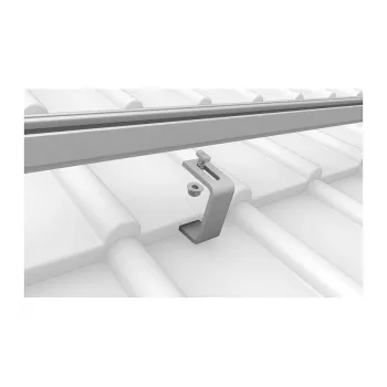 K2 Systems 1000001 Gancho de Telhado para Telhas, Aço Inoxidável, Placa Base 150x60x5 mm, Braço 30x6 mm