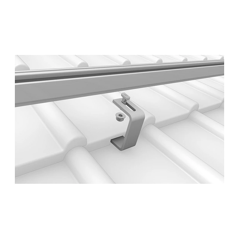 K2 Systems 1000001 Gancho de Telhado para Telhas, Aço Inoxidável, Placa Base 150x60x5 mm, Braço 30x6 mm