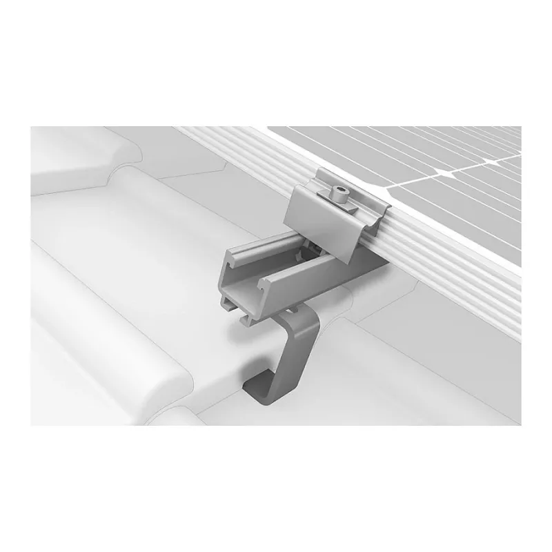 K2 Systems 1000001 Gancho de Telhado para Telhas, Aço Inoxidável, Placa Base 150x60x5 mm, Braço 30x6 mm