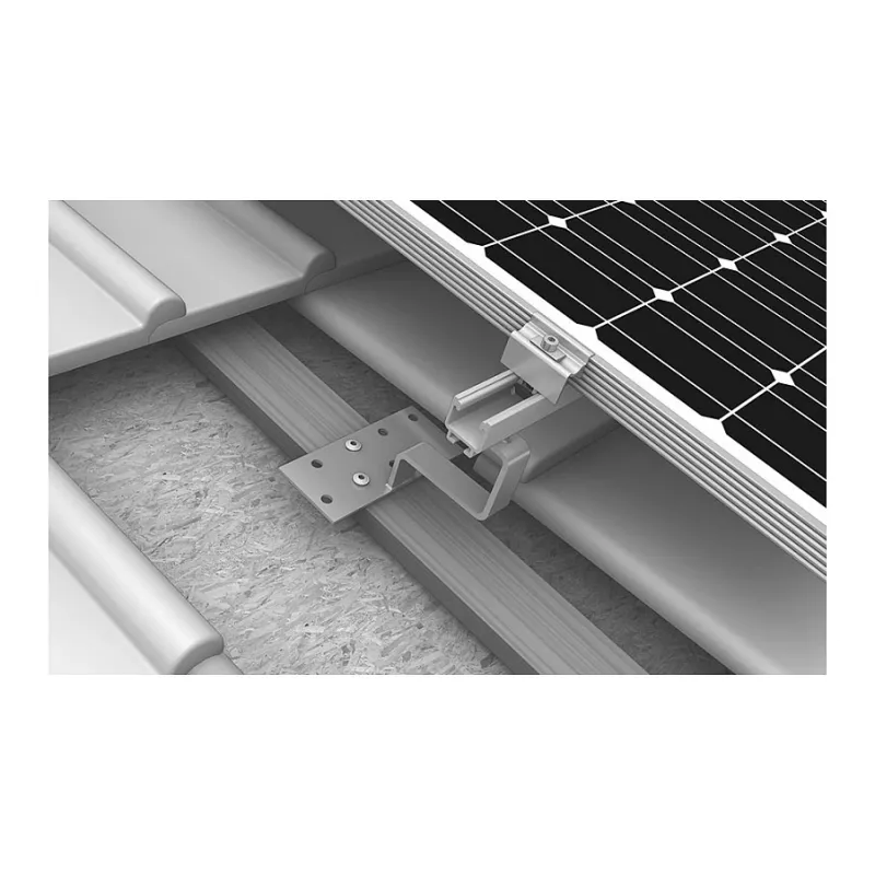 K2 Systems 1000001 Gancho de Telhado para Telhas, Aço Inoxidável, Placa Base 150x60x5 mm, Braço 30x6 mm