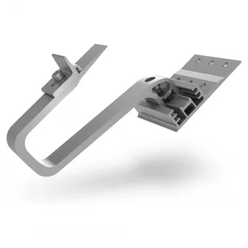 K2 Systems SingleHook 3S Long Gancho de telhado 2004222 – Ajuste de altura triplo, aço inoxidável, 40-55 mm