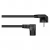 Kabelmeister Cabo de alimentação 3m, CEE 7/7 Schuko para IEC C15, angular 90°, preto