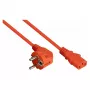 Kabelmeister cabo de alimentação 3m Schuko (CEE 7/7) para C13, 90° angular, laranja