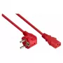 Kabelmeister cabo de alimentação Schuko angular 90° para C13 1,8 m vermelho
