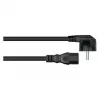 KABELMEISTER Cabo de alimentação angular Schuko para IEC C15 0,5 m preto