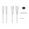 Kabelmeister Cabo de extensão C14 para C13, branco, 0,5 m