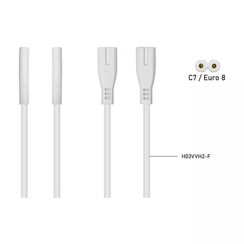 Kabelmeister Cabo de extensão Euro conector fêmea C8 para ficha C7 0,2 m preto