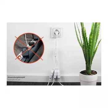 Kabelmeister extensão elétrica Euro com 3 tomadas, 0,2 m, preto
