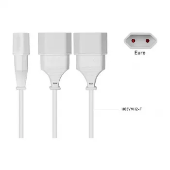 kabelmeister Extensão elétrica Euro com 3 tomadas Schuko, 0,25 m, Preto (16 A, 3680 W)