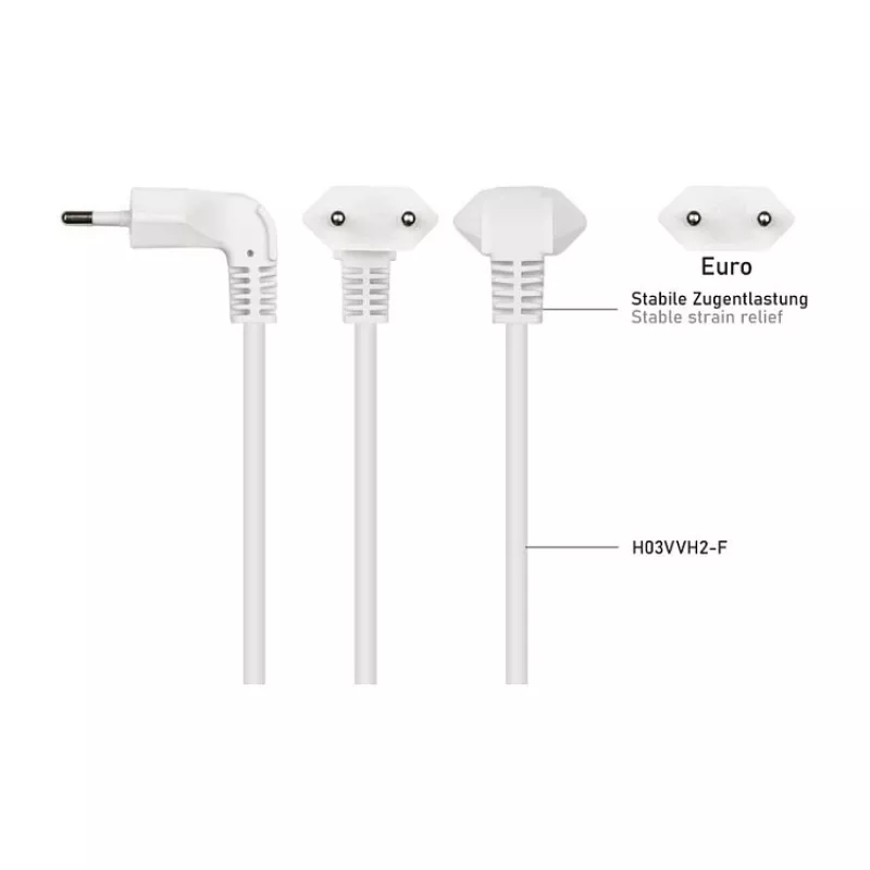 kabelmeister Extensão elétrica Euro com 3 tomadas Schuko, 0,25 m, Preto (16 A, 3680 W)