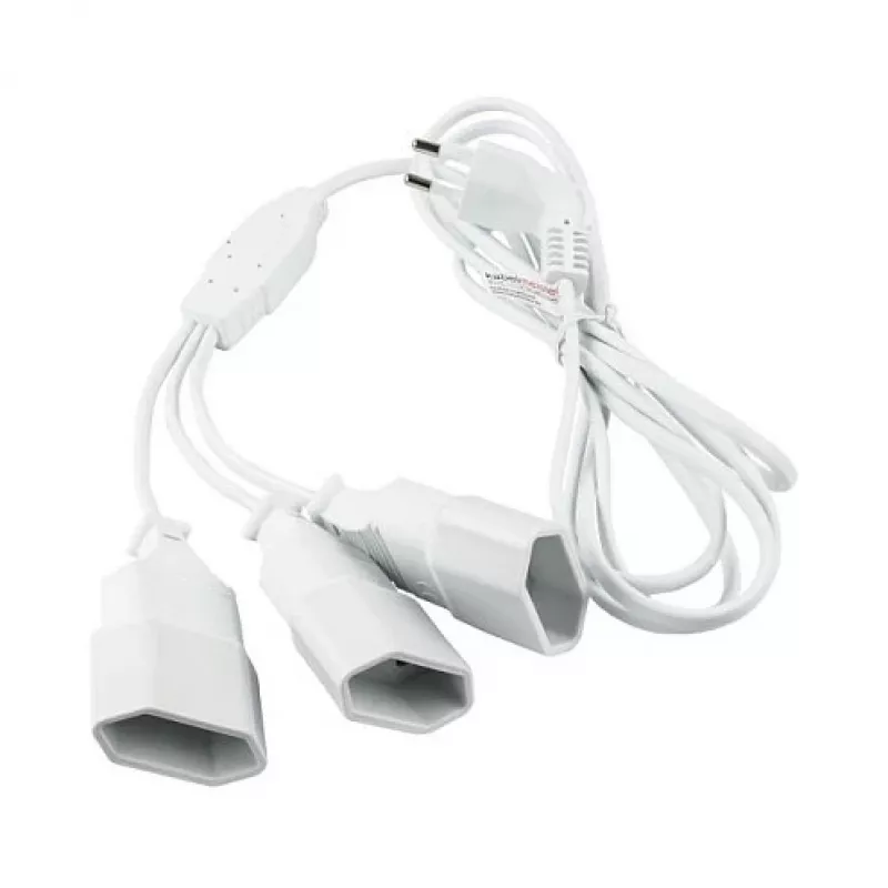 kabelmeister Extensão elétrica Euro com 3 tomadas Schuko, 0,25 m, Preto (16 A, 3680 W)