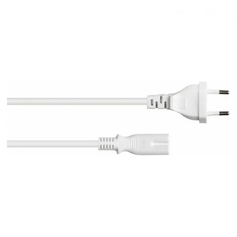 kabelmeister Cabo de alimentação Euro, ficha Euro Type-C para extremidades descarnadas, 1,5 m, 0,75 mm², branco
