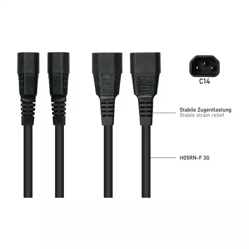 Kabelmeister Cabo de Alimentação IEC C14 para C15 3m (SK1450-S030) – Preto