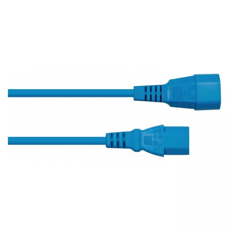 Kabelmeister Cabo de extensão IEC C14 para C13 azul 0,5 m