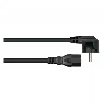Kabelmeister Cabo de alimentação com ficha Schuko angular 90° para tomada C15, 3 m, preto