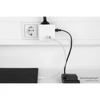 Cubo de tomadas KABELMEISTER com 3 tomadas com contacto de proteção, USB-C 20W PD 3.0 e USB-A 18W, 1,5m, branco