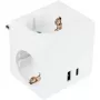 Cubo de tomadas KABELMEISTER com 3 tomadas com contacto de proteção, USB-C 20W PD 3.0 e USB-A 18W, 1,5m, branco