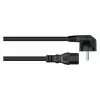 Cabo de alimentação Kabelmeister ficha Schuko (90° angular) para C15, preto, 1 m