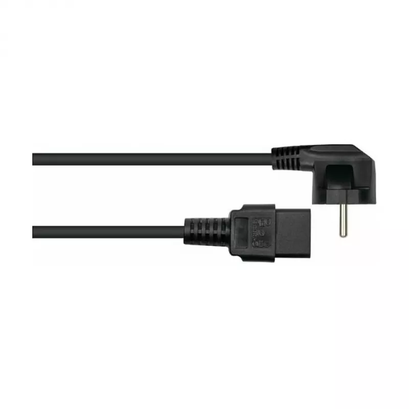 Kabelmeister Ficha Schuko (angular 90°) para cabo de alimentação IEC C19, preto, 1,8 m