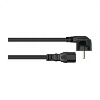 Kabelmeister Cabo de Alimentação Schuko com Ficha Angular de 90° para IEC C15, Preto, 1,8 m