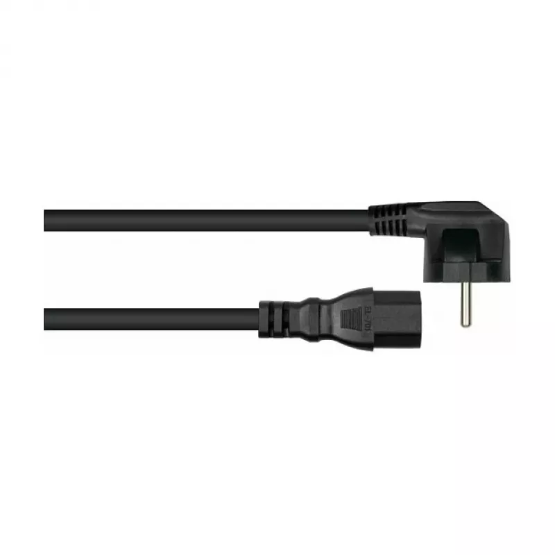 Kabelmeister Cabo de Alimentação Schuko com Ficha Angular de 90° para IEC C15, Preto, 1,8 m