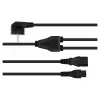 Kabelmeister Cabo de distribuição de energia Schuko, ficha angular de 90° para C13 + C5, preto, 2m